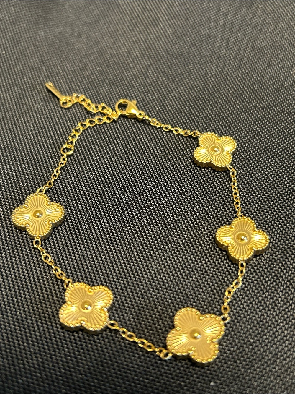 Gold Floral Station Chain Bracelet - Women Jewelry